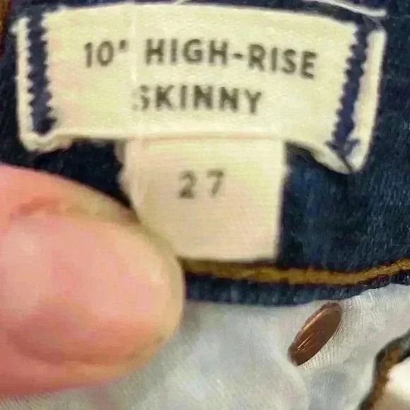 Women’s Madewell 10” High Rise Skinny Jeans. Size 27. - Picture 3 of 5